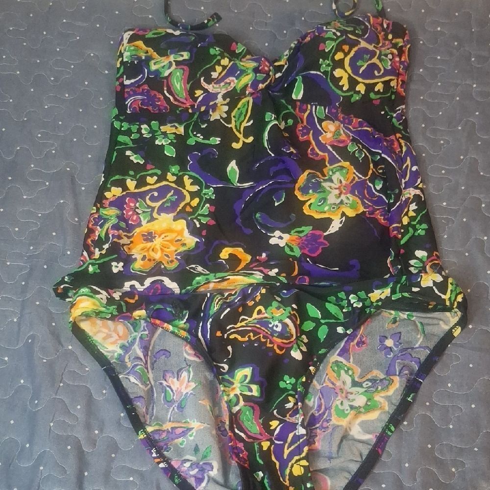 Ralph Lauren Floral Two-Piece Swimsuit size medium